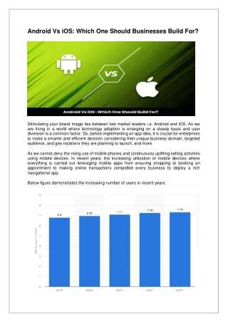 Android Vs iOS: Which One Should Businesses Build For?