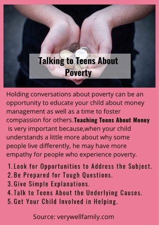 Talking to teens about poverty