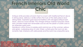 French Interiors Old World Chic