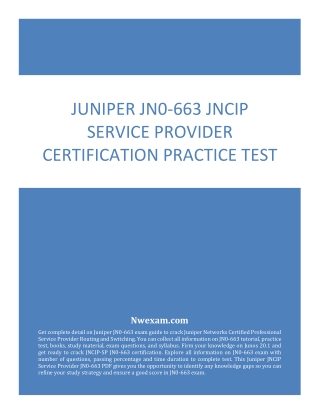 Latest Juniper JN0-663 JNCIP Service Provider Certification Practice Test