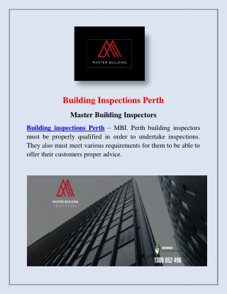 Building Inspections Perth