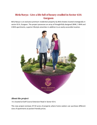 Birla Navya - Live a life full of luxury cradled in Sector 63A Gurgaon!!