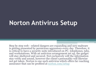 Norton.com/safe norton antivirus support setup