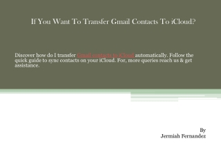 If You Want To Transfer Gmail Contacts To iCloud?