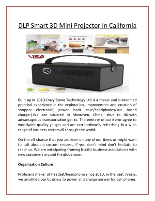 DLP Portable 4K HD Projector In California