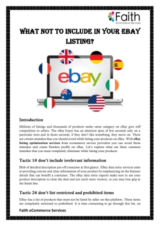 What Not To Include In Your Ebay Listing?