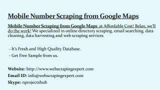 Mobile Number Scraping from Google Maps