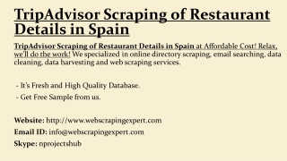 TripAdvisor Scraping of Restaurant Details in Spain