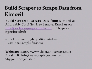 Build Scraper to Scrape Data from Kimovil