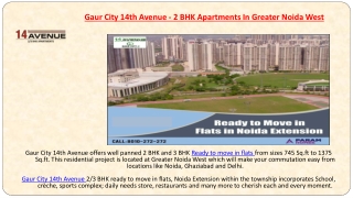 Gaur City 14th Avenue - 3 Bhk Flats In Greater Noida West