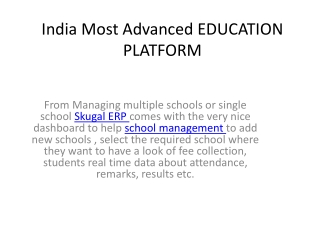 India Most Advanced EDUCATION PLATFORM