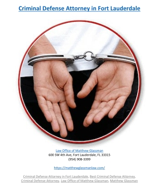 Criminal Defense Attorney in Fort Lauderdale