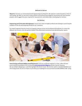 Engineering and Construction Management - Fulcrum