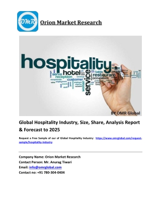 Global Hospitality Industry Growth, Size, Share, Industry Report and Forecast 2019-2025