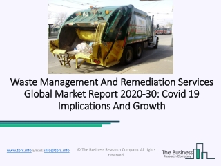 Waste Management And Remediation Services Market Industry Scope of the Research
