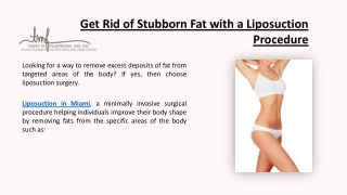 Get Rid of Stubborn Fat with a Liposuction Procedure