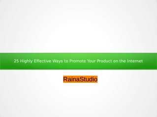 25 Highly Effective Ways to Promote Your Product on the Internet