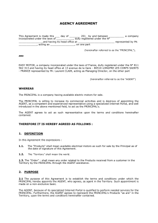 Contract of Agency