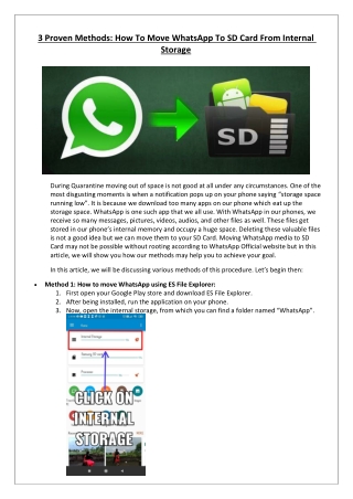 3 Proven Methods: How To Move WhatsApp To SD Card From Internal Storage