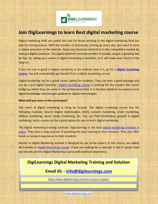 Join No 1 Digital marketing training in Jaipur