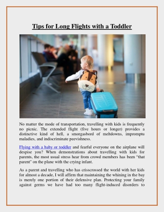 Tips for long flights with a toddler