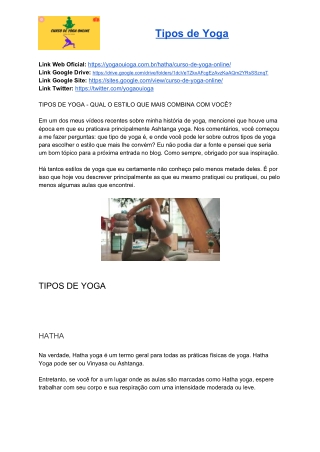 Tipos de Yoga