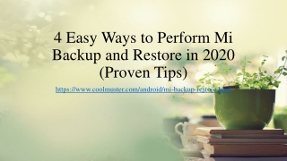 4 Easy Ways to Perform Mi Backup and Restore in 2020 (Proven Tips)