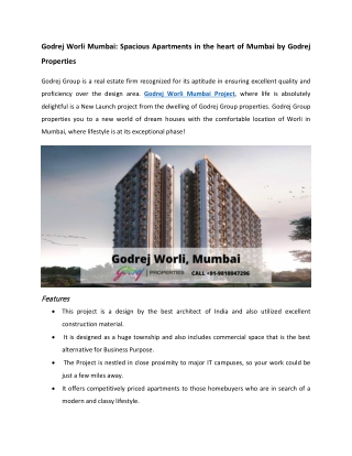 Godrej Worli Lavish Apartments Mumbai