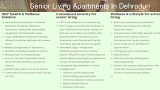 Luxury Old Age Homes In India | Senior living apartments in Dehradun | Luxury senior living | Eden Seniors
