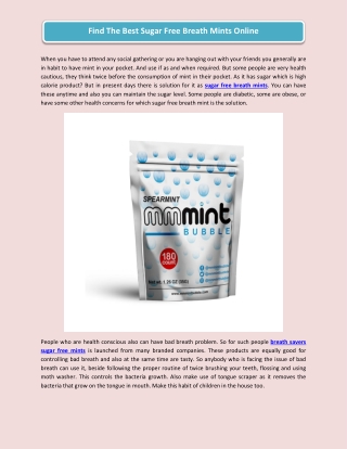 Find The Best Sugar Free Breath Mints Online