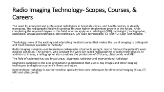 Radio Imaging Technology - Scopes, Courses, & Careers