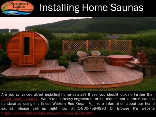 Installing Home Saunas