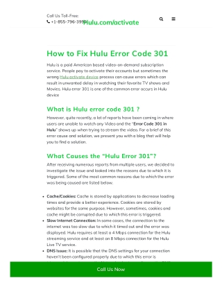 How to Fix Hulu Error Code 301 By Expert