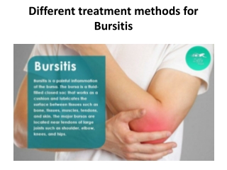 Different treatment methods for Bursitis