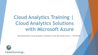 Cloud Analytics Training | Cloud Analytics Solutions with Microsoft Azure