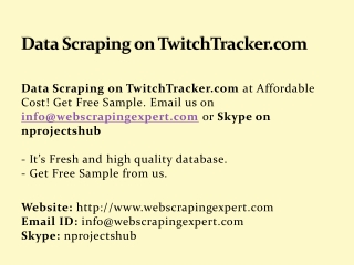 Data Scraping on TwitchTracker.com