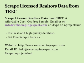 Scrape Licensed Realtors Data from TREC