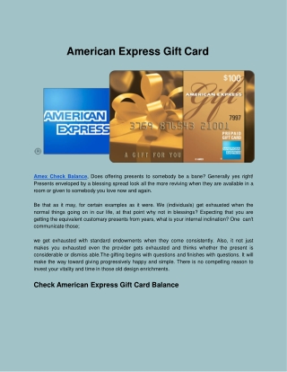 American Express Gift Card