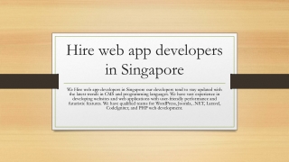 Hire web app developers in Singapore