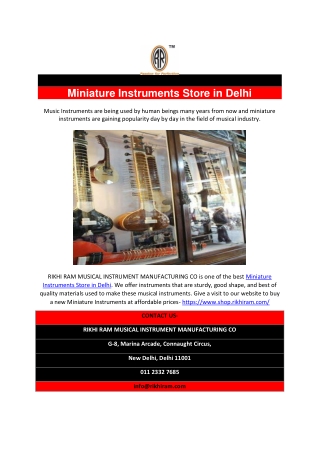 Miniature Instruments Store in Delhi