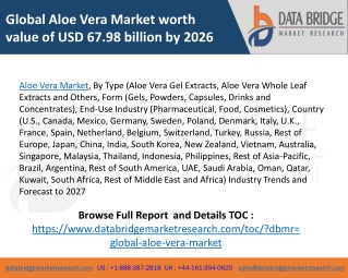 Global Aloe Vera Market – Industry Trends and Forecast to 2027