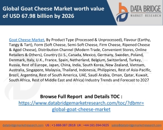 Global Goat Cheese Market – Industry Trends and Forecast to 2027