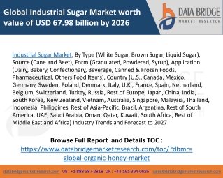 Global Industrial Sugar Market – Industry Trends and Forecast to 2027
