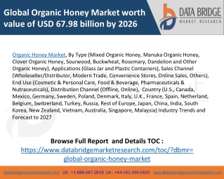 Global Organic Honey Market – Industry Trends and Forecast to 2027
