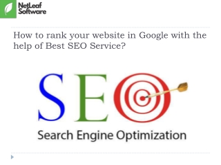 How to rank your website in Google with the help of Best SEO Service?