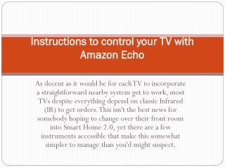 Instructions to control your TV with Amazon Echo