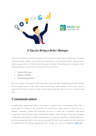 8 Tips for Being a Better Manager