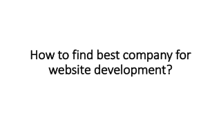 How to find best company for website development?