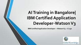 AI Training in Bangalore| IBM Certified Application Developer-Watson V3