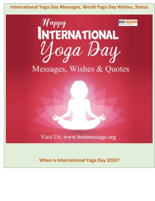 International Yoga Day Messages